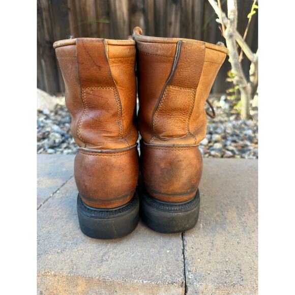 Vintage Justin 762 Brown Leather Lace-Up Original Work Kiltie Boots size 7.5 C - Picture 4 of 16